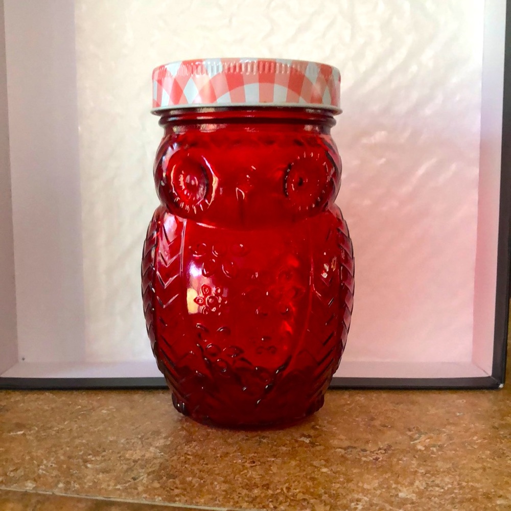 This is a Rare Red Canning jar with lid